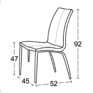 Silla patas metalicas con tapizado tela Belfast MIA