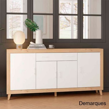 Aparador moderno 200 cm con 4 puertas y 2 cajones Milan VI