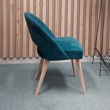 Silla tapizada pata nordica de madera LARA