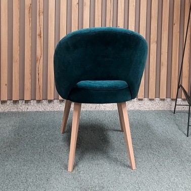 Silla tapizada pata nordica de madera LARA