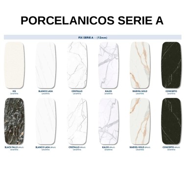 NACHER - MESA DE COMEDOR SUE FIX CON TAPA PORCELANICO UMBRA