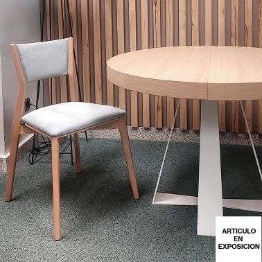 Silla de madera con asiwento tapizado MANILA