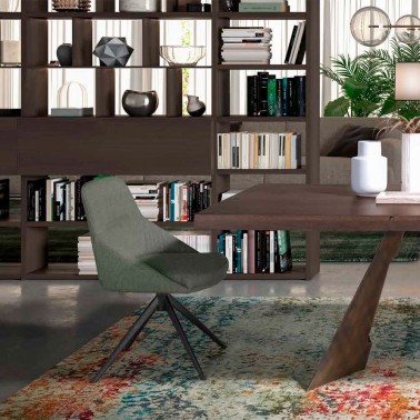 Silla tapizada giratoria con retorno