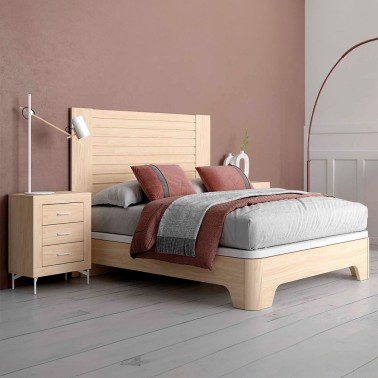 Cabecero con canape para colchon 150 cm y 2 mesitas con 3 cajones PARIS XIII