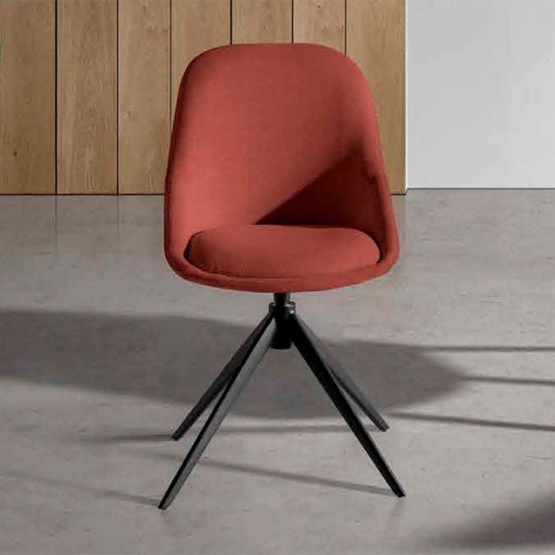Silla tapizada giratoria con retorno
