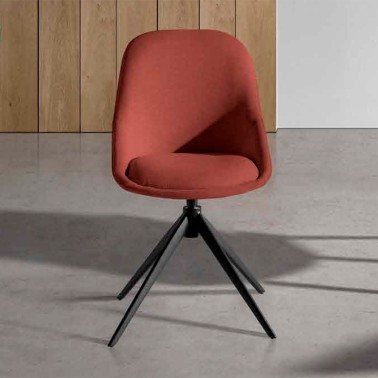 Silla tapizada giratoria con retorno