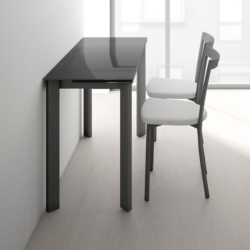 Mesa cocina Poker Minor de Cancio en cristal