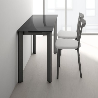 Mesa cocina Poker Minor de Cancio en cristal