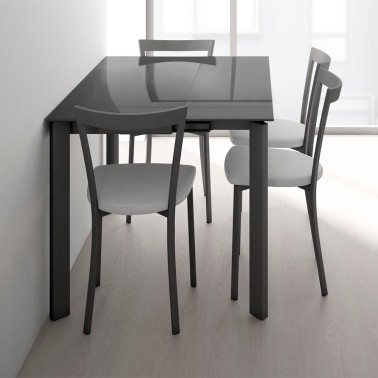 Mesa cocina poker minor de Cancio en cristal