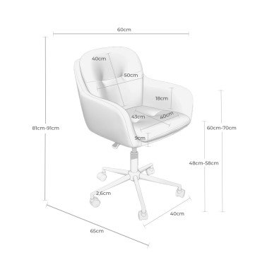 Silla de escritorio giratoria y con ruedas ONTARIO