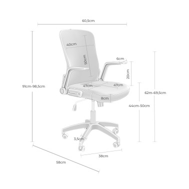 Silla de escritorio con ruedas y giratoria MANCHESTER