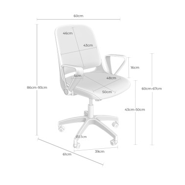 Silla de escritorio giratoria y con ruedas SIRACUSA