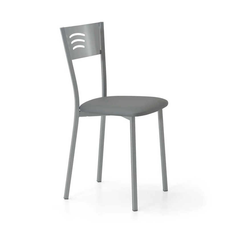 Silla de cocina metalica con asiento tapizado TRIANA