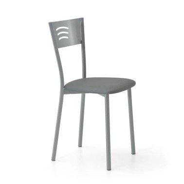 Silla de cocina metalica con asiento tapizado TRIANA