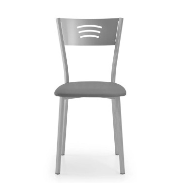 Silla de cocina metalica con asiento tapizado TRIANA