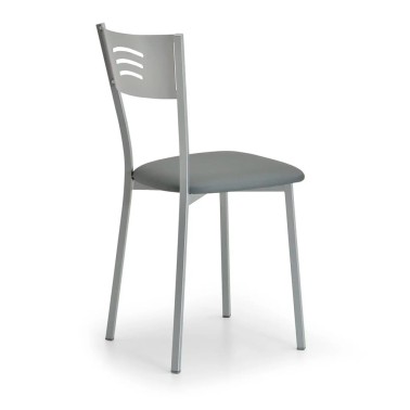 Silla de cocina metalica con asiento tapizado TRIANA