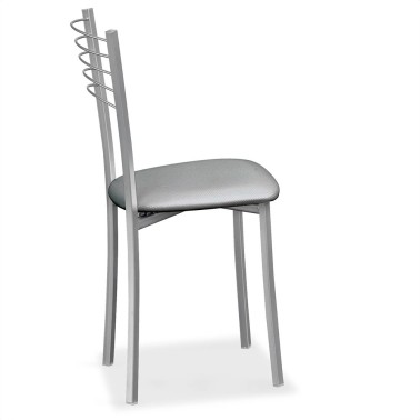 Silla de cocina metalica con asiento tapizado YUKA
