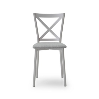 Silla de cocina metalica con asiento tapizado CROSS