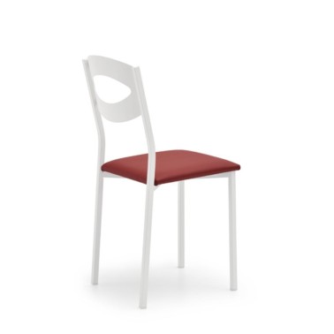 Silla de cocina metalica con asiento tapizado LUNA