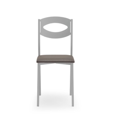 Silla de cocina metalica con asiento tapizado LUNA