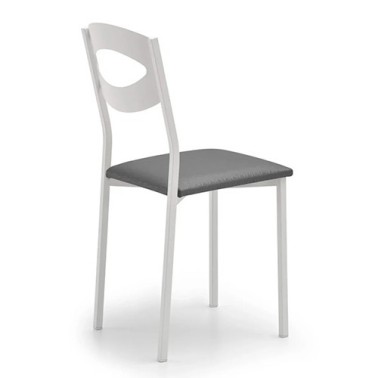 Silla de cocina metalica con asiento tapizado LUNA