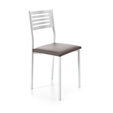 Silla de cocina metalica con asiento tapizado KLARA
