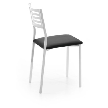 Silla de cocina metalica con asiento tapizado KLARA