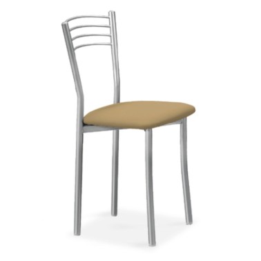 Silla de cocina metalica con asiento tapizado LUCY