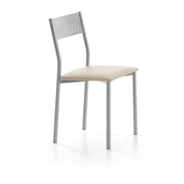 Silla de cocina metalica con asiento tapizado SOFIA