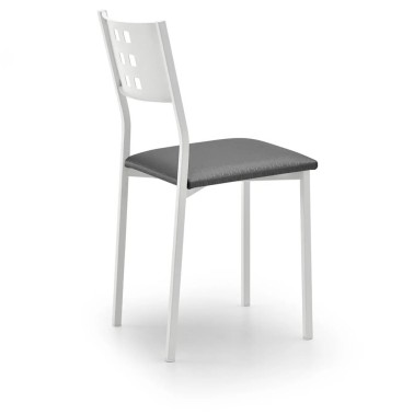 Silla de cocina metalica con asiento tapizado SARA