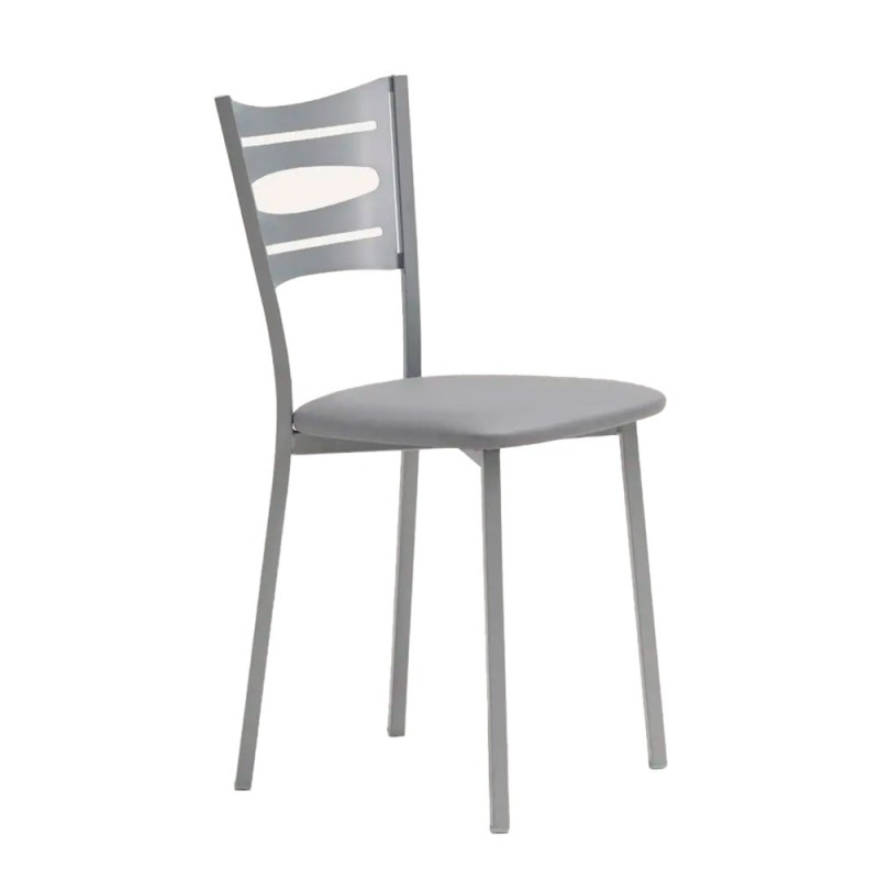 Silla metalica de cocina con asiento tapizado AMARA