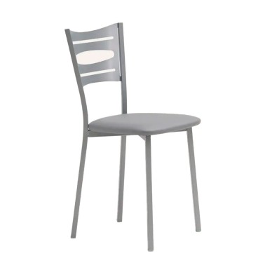 Silla metalica de cocina con asiento tapizado AMARA