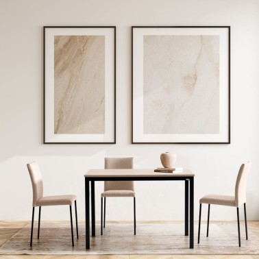 Mesa de cocina fija LEIRE con tapa en melamina