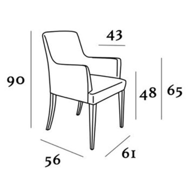 SILLA DE COMEDOR TAPIZADA CON REPOSABRAZOS BALI