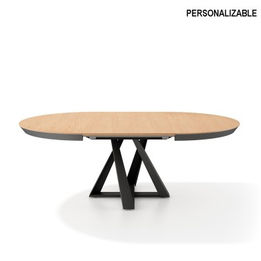 Comprar mesa redonda extensible con pata metalica Lecrel de Rodri Diseño