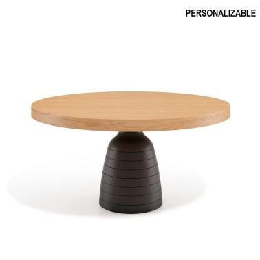 Mesa redonda de comedor con pie en madera Sutton