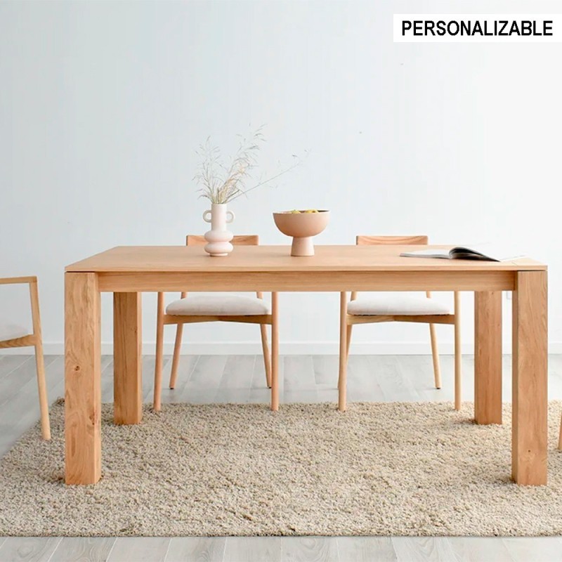 Mesa de comedor extensible de extilo nordico en madera de roble