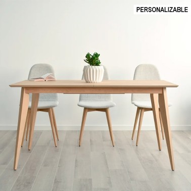 Mesa madera de roble extensible de estilo nordico