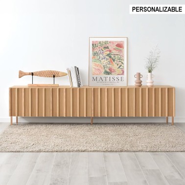 Aparador nordico en madera de roble con 4 puertas