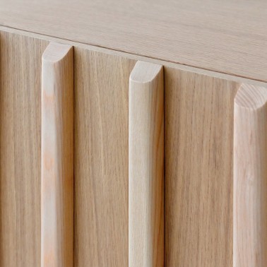 Mueble tv nordico de madera 4 puertas Stoken - Demarques