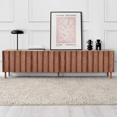 Aparador nordico con 4 purtas en madera de nogal