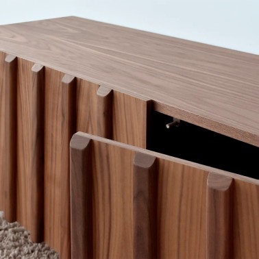 Mueble tv nordico de madera 4 puertas Stoken - Demarques