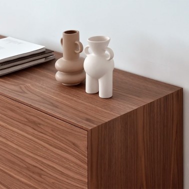 Mueble TV madera 2 cajones 3 puertas Nordic - Demarques