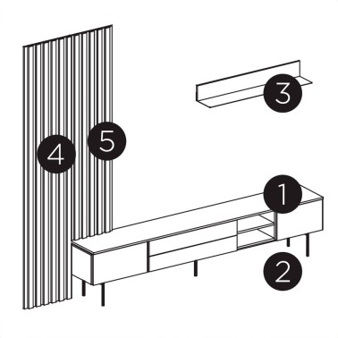 CONJUNTO DE SALON MODERNO CON PANEL DE PARED