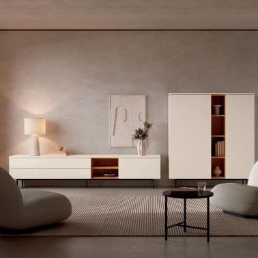 Conjunto de muebles de salon modernos patas metalicas rectangulares