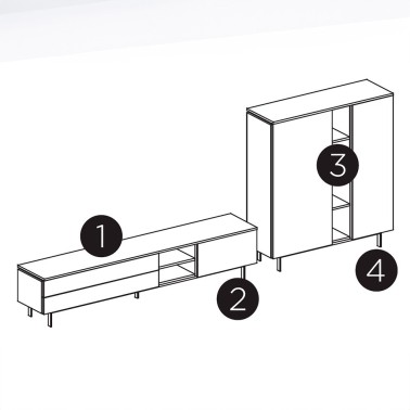 CONJUNTO DE MUEBLES DE SALON MODERNO MUSS