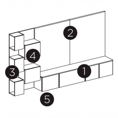COMPOSICION MODULAR MODERNA DE SALON MUSS LR05