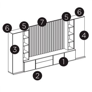 COMPOSICION MODERNA DE MUEBLES DE SALON MUSS LR06