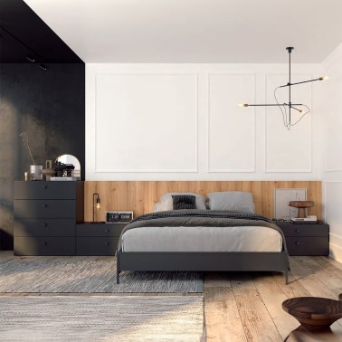 Dormitorio de matrimonio de estilo moderno para cama de 150 cm