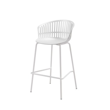 Taburete en polipropileno blanco AXEL